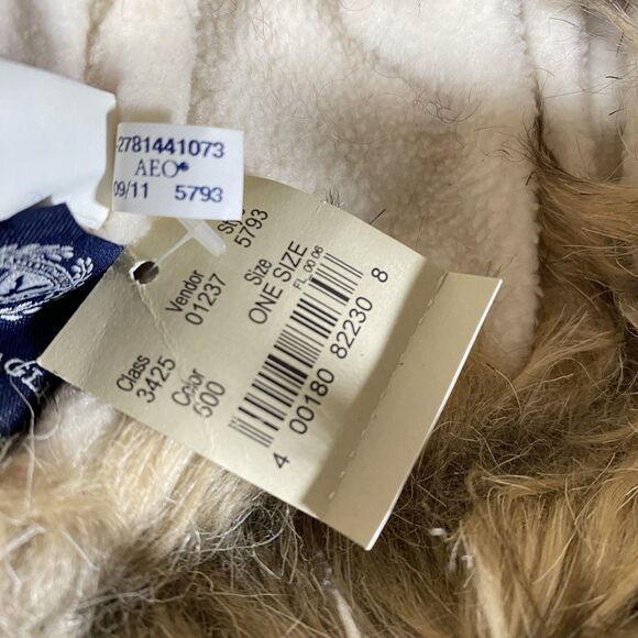 American Eagle Wool Alpaca Faux Fur Trapper Hat Fair Isle Knit Ear Flap OS NWT - Picture 7 of 8